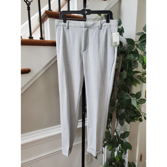 H&M Women Gray Polyester Blend Zippered Mid Rise Straight Fit Dress Pant Size 31 - Picture 11 of 11